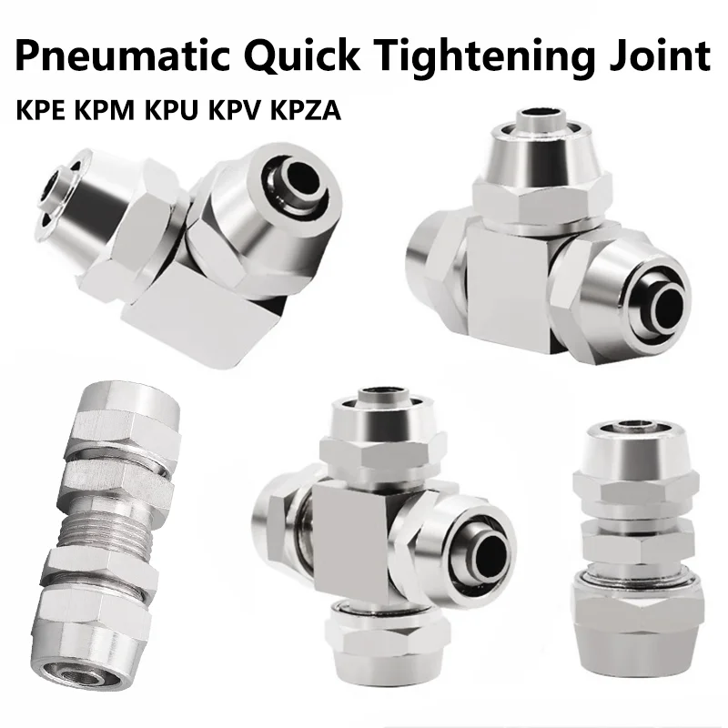 

10Pcs OD 4 6 8 10 12 14 16MM Copper Plated Nickel Pneumatic Air Quick Connector For Hose Tube Fast Joint ConnectionKPE PM PU PV