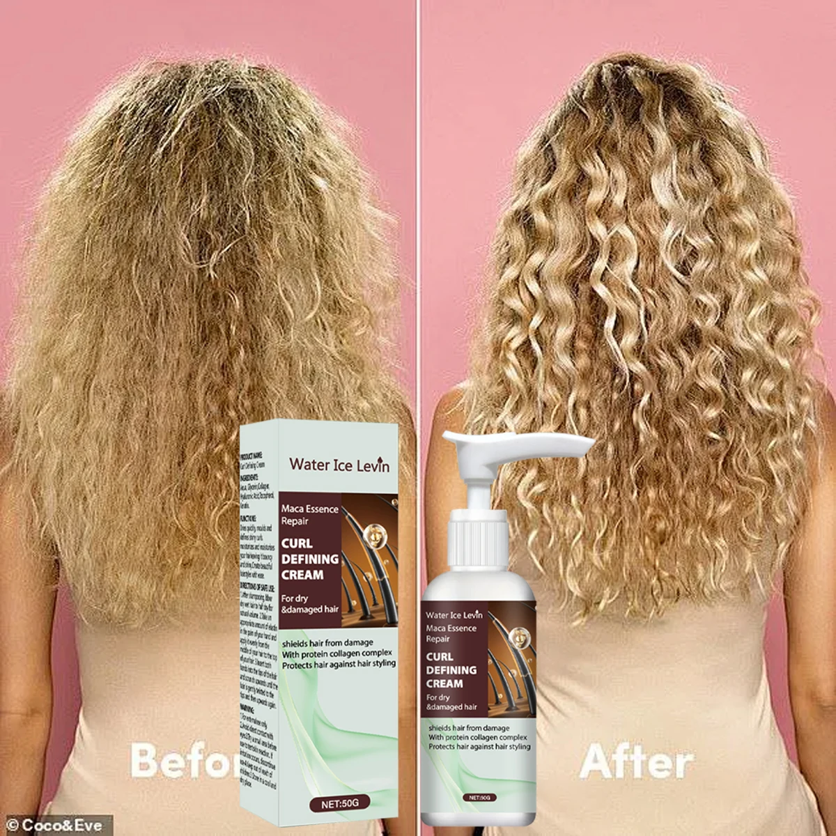 كريم تحديد تجعيد ماكا إيسنس مع تركيبة الكيراتين والكولاجين سريعة الجفاف للحماية من تجعيد الشعر اللامع والتجعد #3