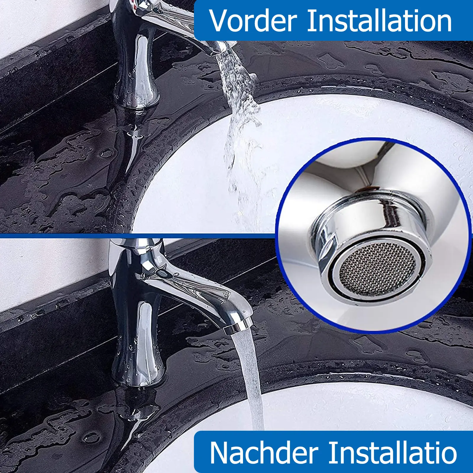 

3pcs Faucet Aerator Sink Water Saver Filter Copper 24mm Thread Kitchen Tap Accessory Durable Easy Install Anti