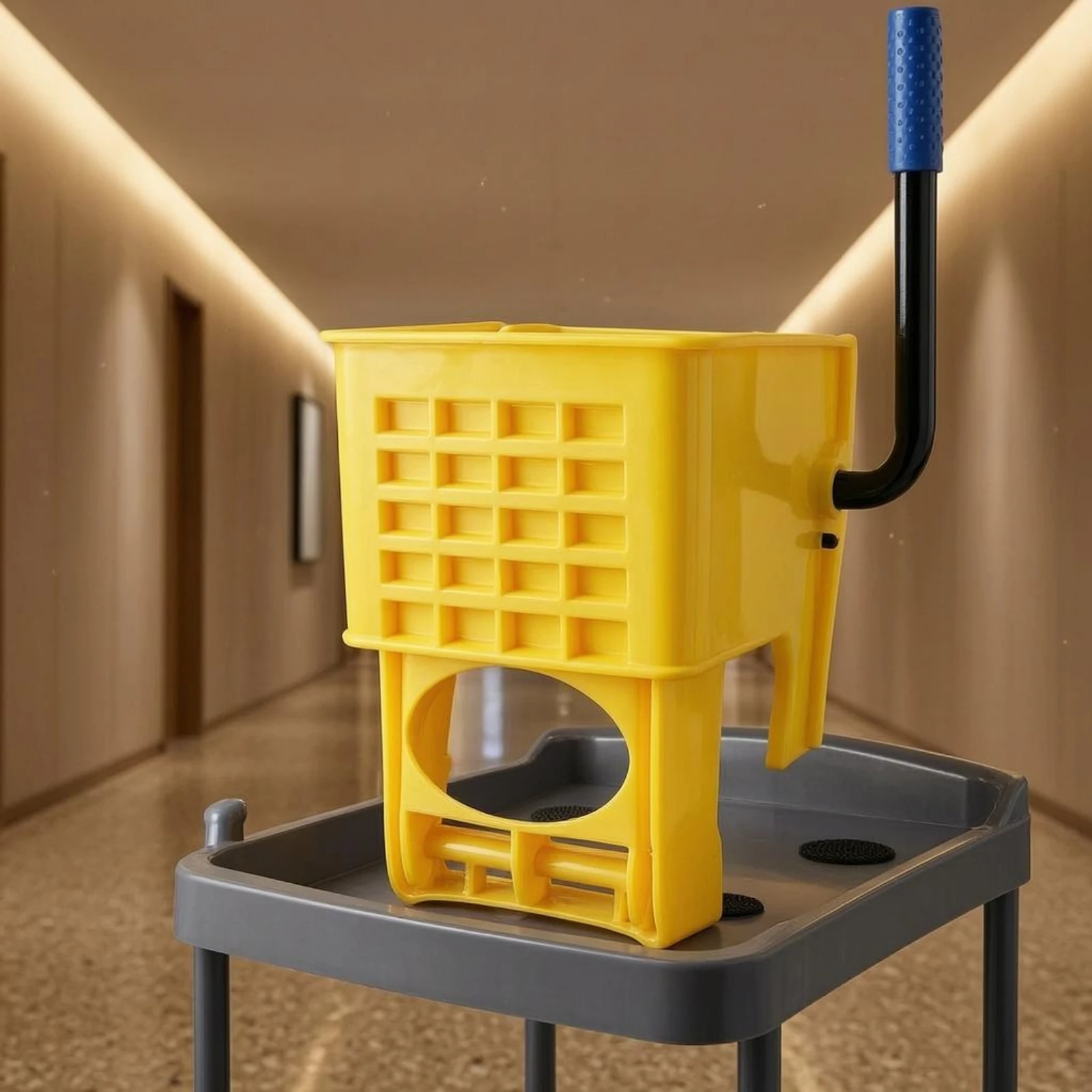 Hand-Press Mop Wringer Head Plastic and Metal Mop Wringer Head Cleaning Equipment Lever Handle Rectangular Cage