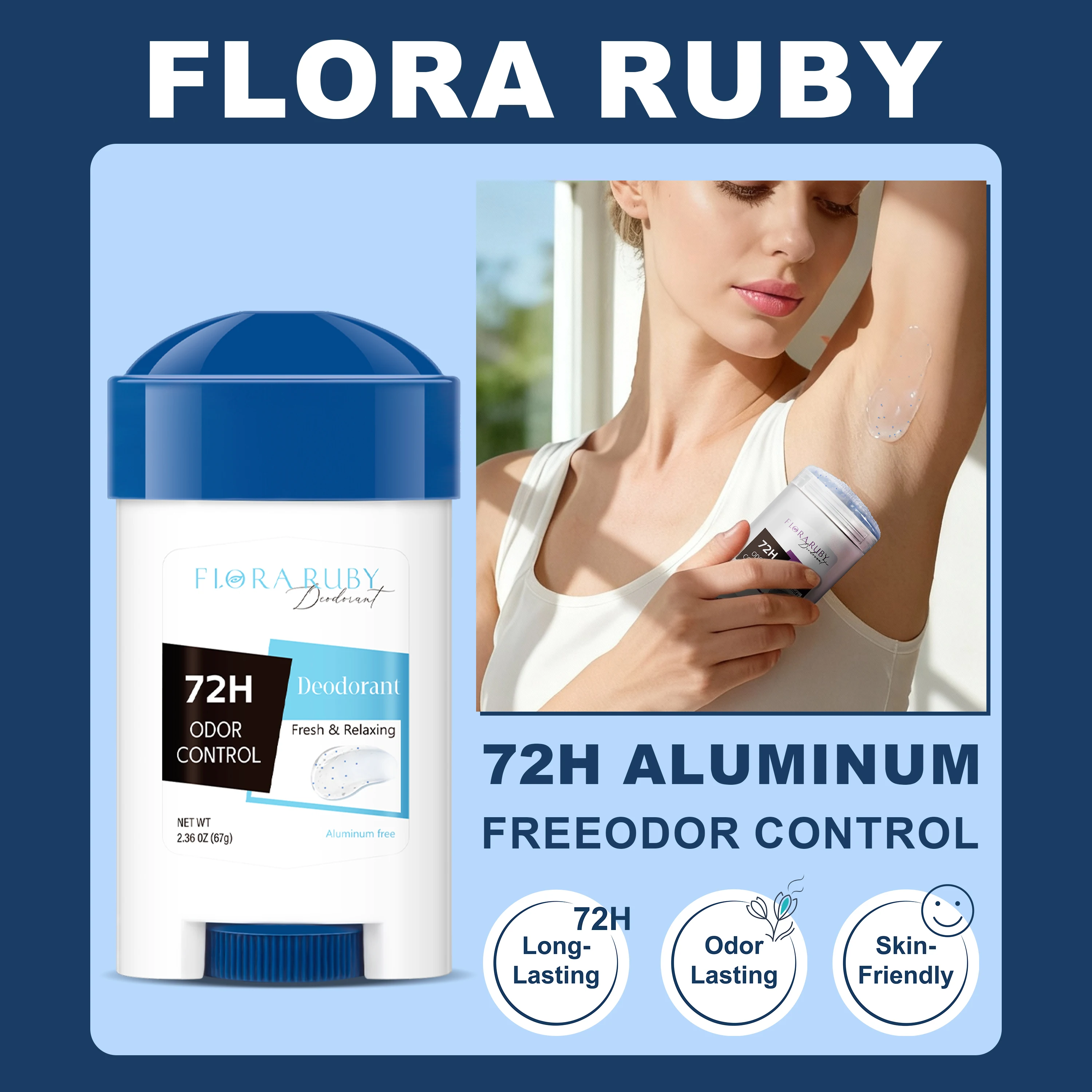 1 PC Underarm Deodorant Gel, Underarm Fragrance Stick, 72-Hour Odor Control Natural Fragrance Under The Armpits Mild Ingredients