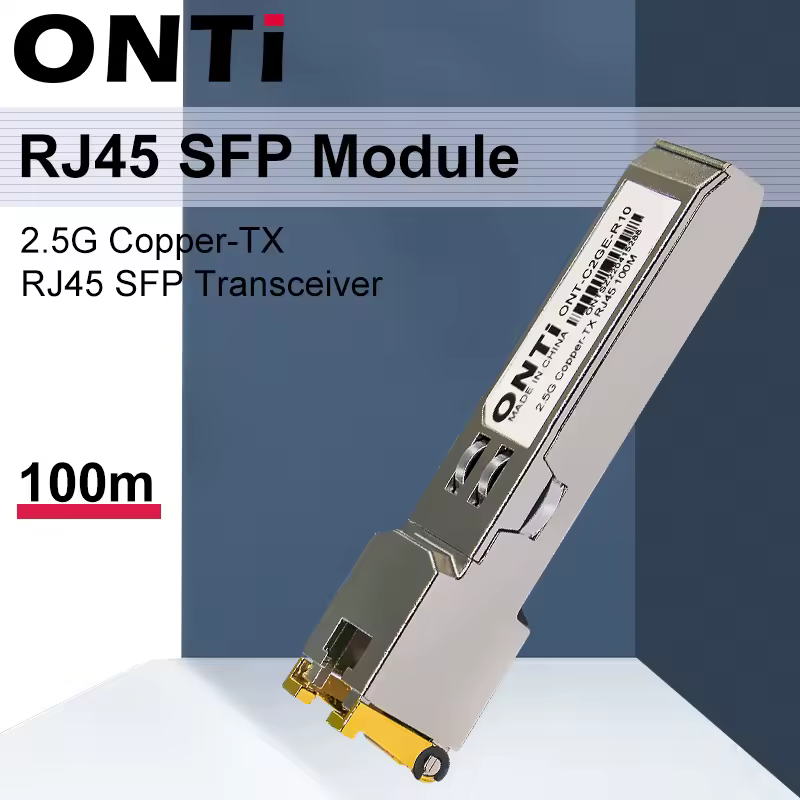 Módulo SFP ONTi 2.5G RJ45, Transceptor SFP de Cobre RJ45 de 2.5Gbps, Compatible con Switch Ethernet Cisco/Mikrotik