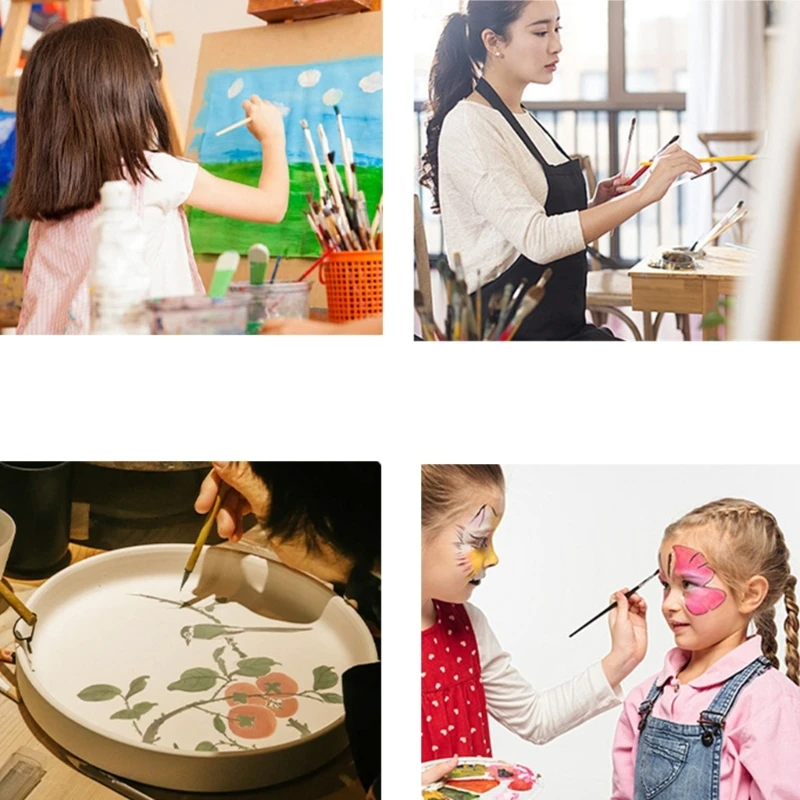 Bộ 6 cọ sơn Bộ cọ lông nylon Bàn chải vẽ tranh màu nước