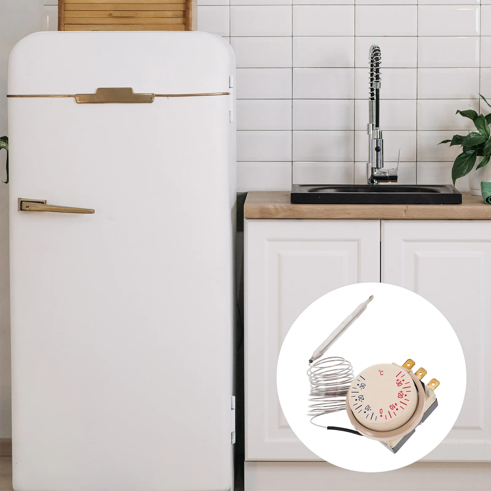 قابل للتعديل-30 ℃   إلى 30 ℃   مستشعر ترموستات الثلاجة لاستبدال الأجهزة العالمية للثلاجة والفريزر الميكانيكية