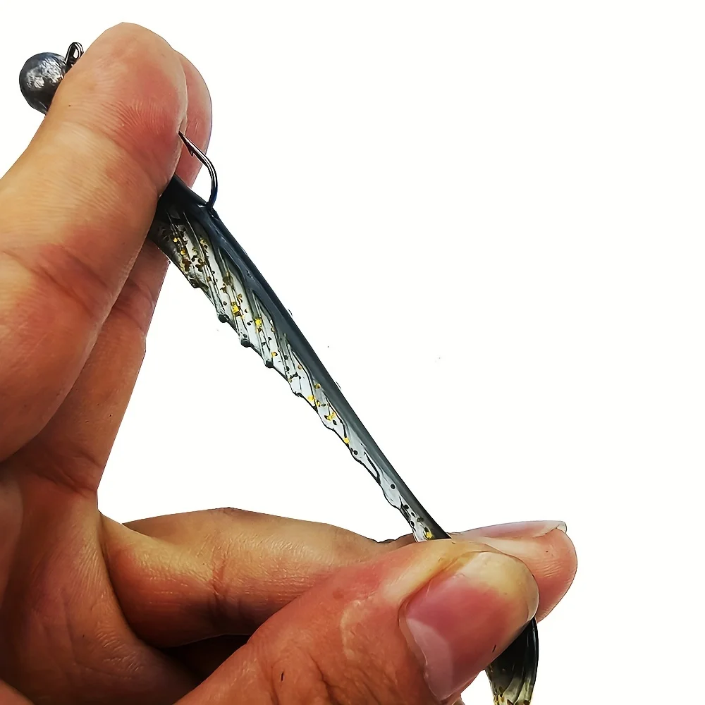 5 قطع طُعم بيونيك ناعم 7 جرام مع خطاف رأس من الرصاص - أدوات صيد فعالة لالتقاط المزيد من الأسماك #5