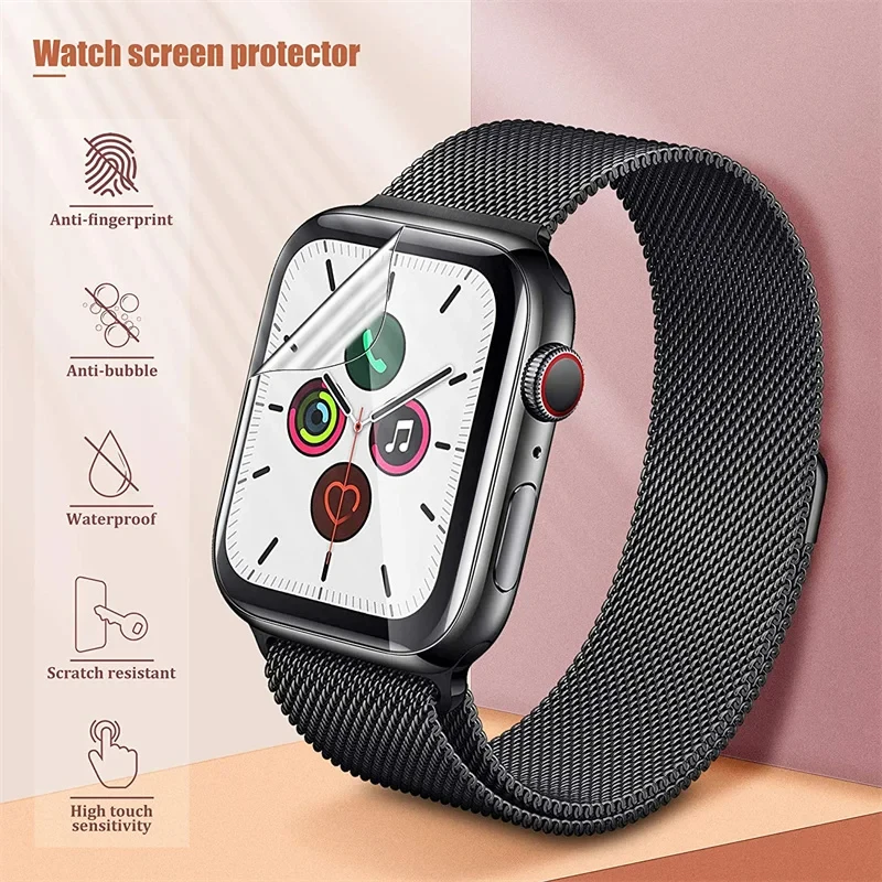 واقي بشاشة كاملة للساعة ، فيلم هيدروجيل فائق النعومة ، سلسلة iWatch 9 8 7 6 5 SE ، 45 ، 41 ، 44 ، 40 ، 42 ، 38 Apple ، 49 أو