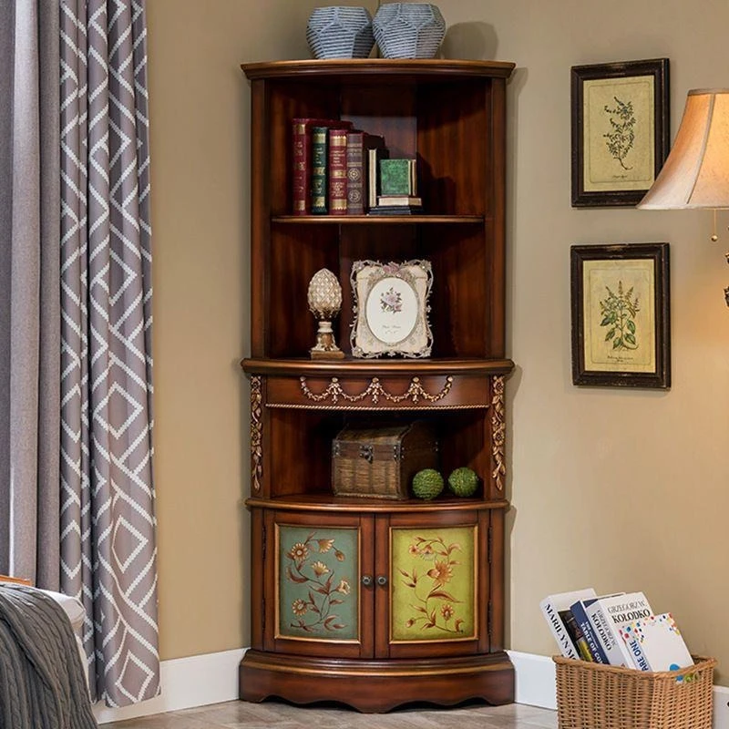 European corner cabinet, corner cabinet, corner cabinet, American country engraved retro and old storage