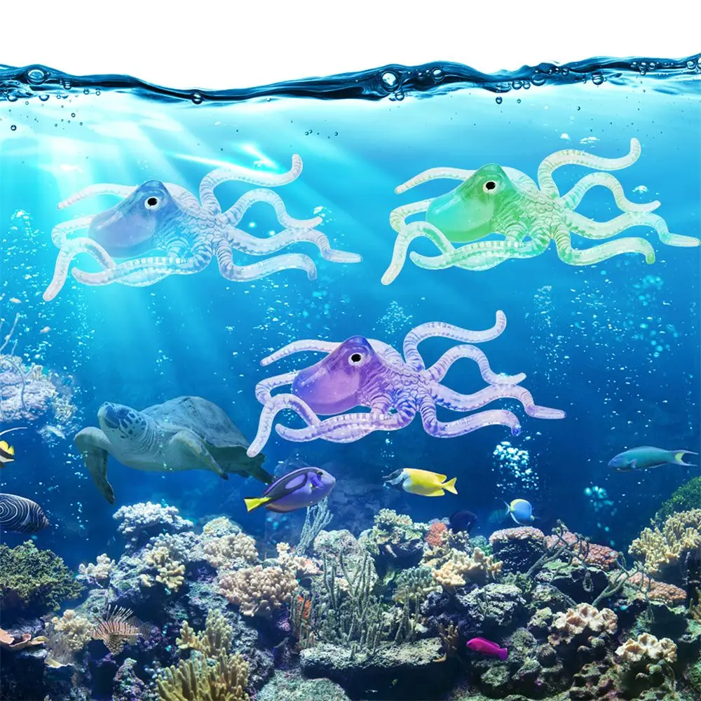 3/12 pezzi giocattoli per bambini set polpo gioco di immersione accessori per piscina immersioni estive giocattoli a forma di polpo bagno animali dell'oceano