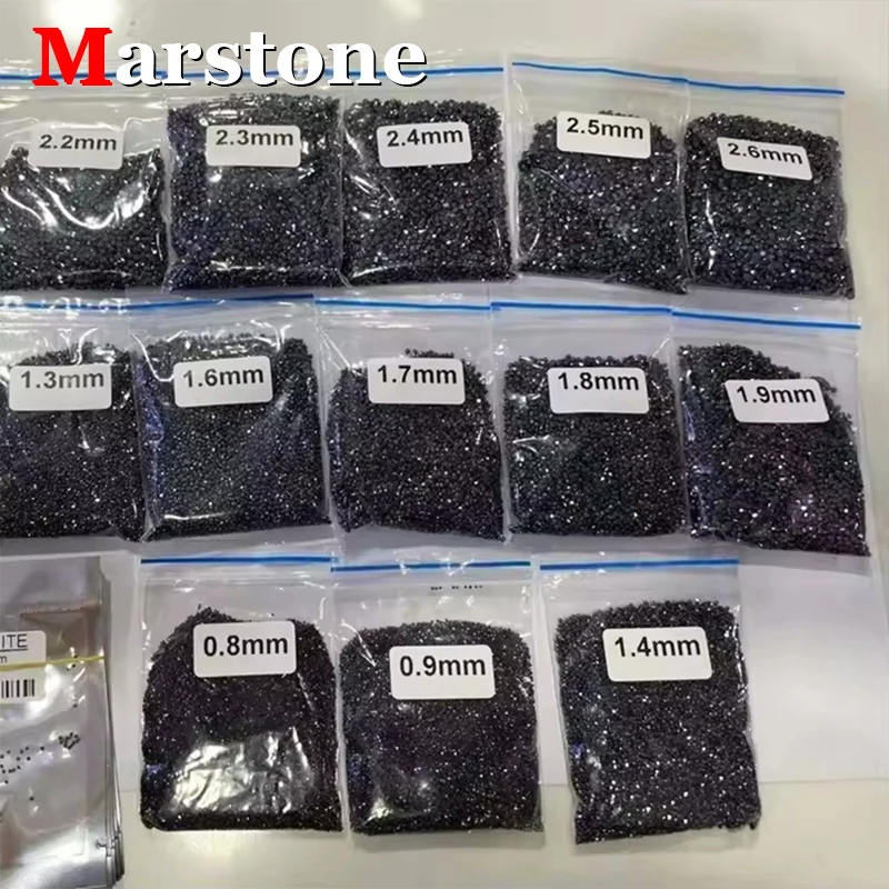 [EU Quality]0.8mm-14mm Black Moissanite Stone Loose Gemstones Passing Diamond Tester with GRA Certificate  For Jewelry Making