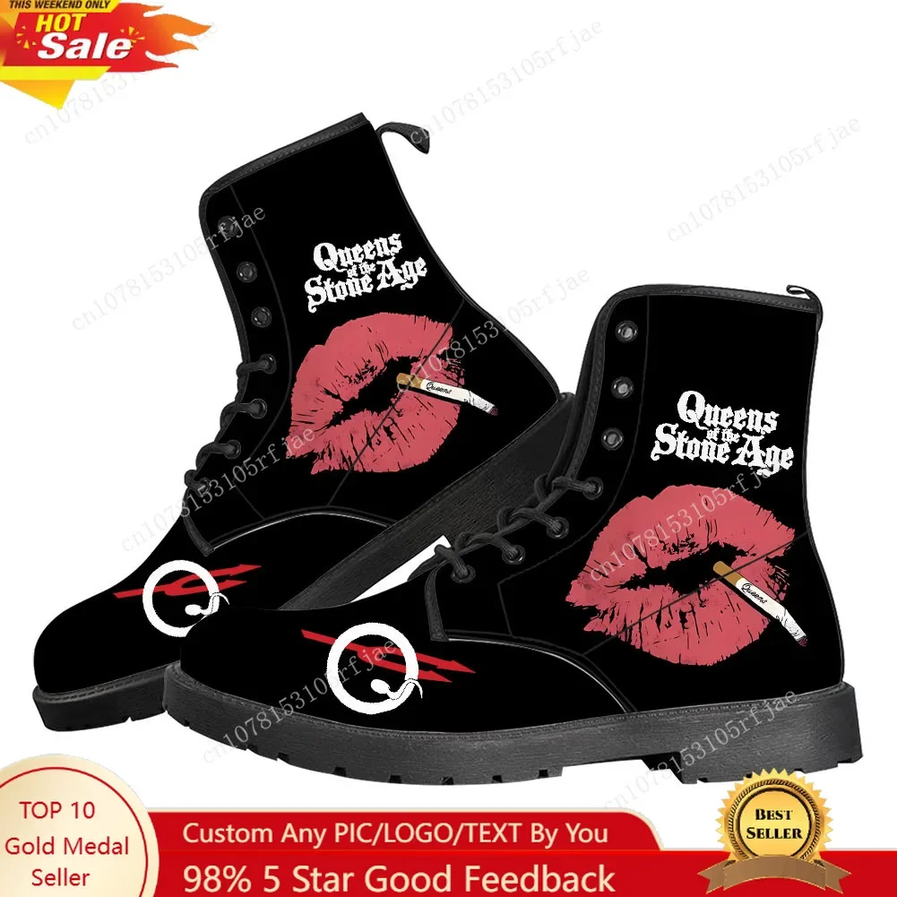 

Повседневные ботинки Queens of the Stone Age Rock Band, мужская и женская подростковая обувь, модные ботинки для улицы, высокое качество, обувь на заказ