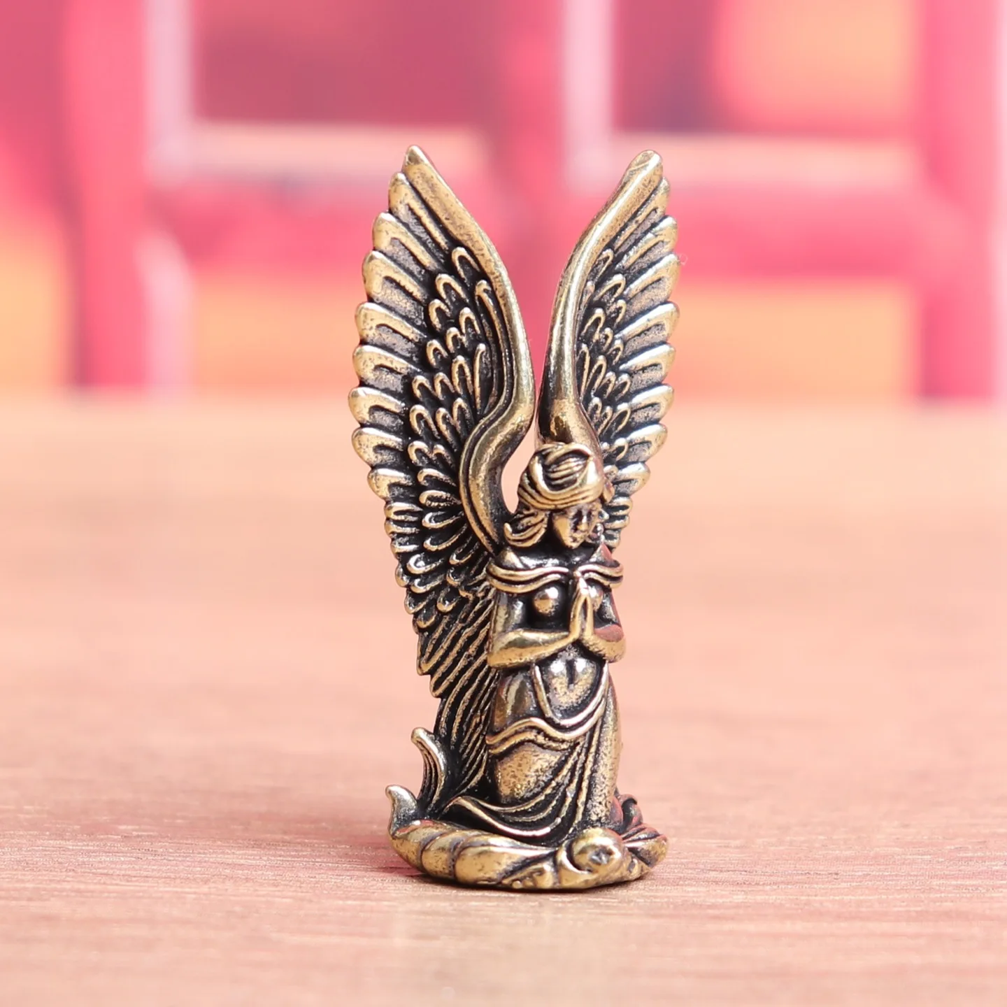 Goddess Angel Figure Home Decor Guardian Angel Statue Decoration Retro Home Decor Desktop Tea Pet Craftwork Bronze Ornament view 3