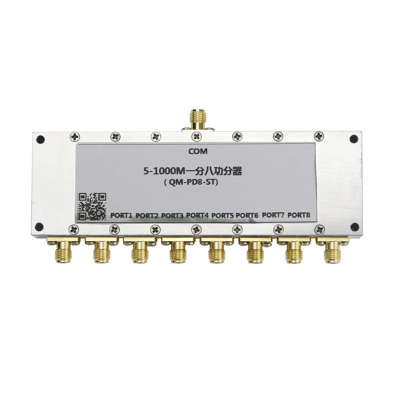 QM-PD8-ST 5-1000M RF Power Divider VHF UHF One To Eight Power Divider, RF Power Synthesizer With SMA Connector