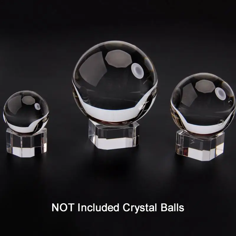 Clear Square Crystal Display Stand Clear Crystal Base Crystal  Ball Base For Crystal Balls Corals Painted Rocks Golf Ball.