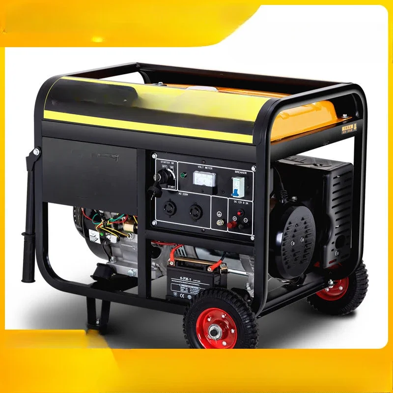 Gasoline generator 220V household small   high power outdoor stall 6500W hand starter -- burning gasoline 220V