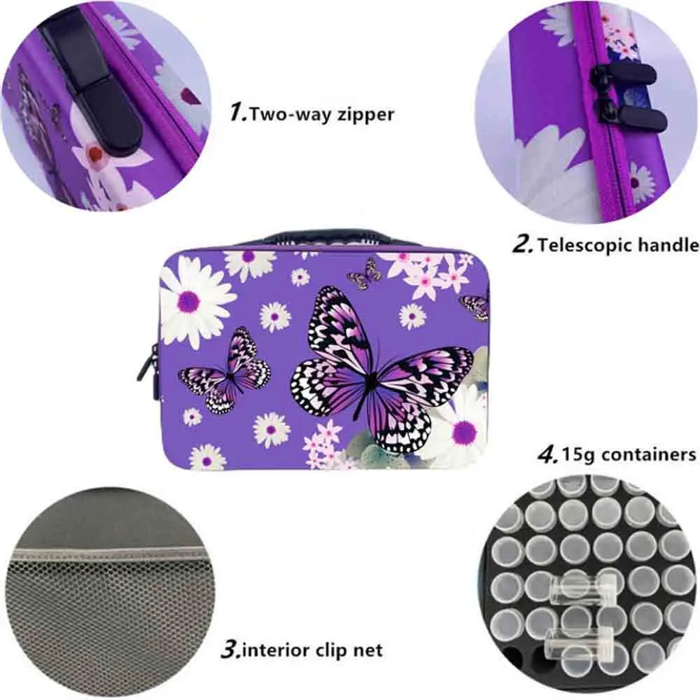 60 Grid Diamond Painting Storage Box Butterfly Handbag Multi-function Storage Tool Box Diamond Embroidery Container Accessories