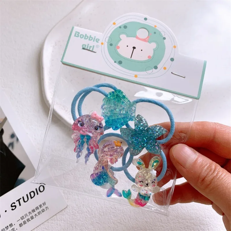 

Toddler Mermaid Jewelry Hair Accessories Set Seashell Starfish Barrettes Scrunchies Necklace Bracelet Ear Cuffs Birthday Gift