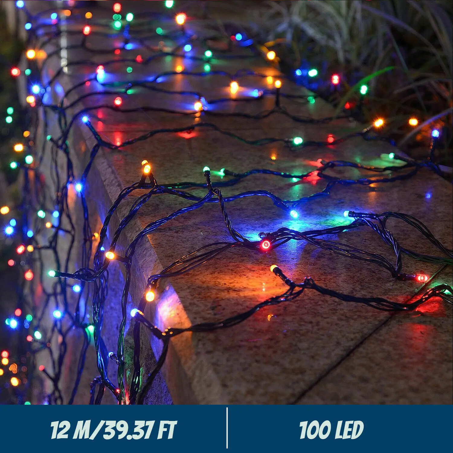 LED-Solar-Lichterkette, 300 LEDs, 8 Modi, solarbetriebene Weihnachts-Außenleuchten, wasserdichte sternenklare Weihnachtslichterkette