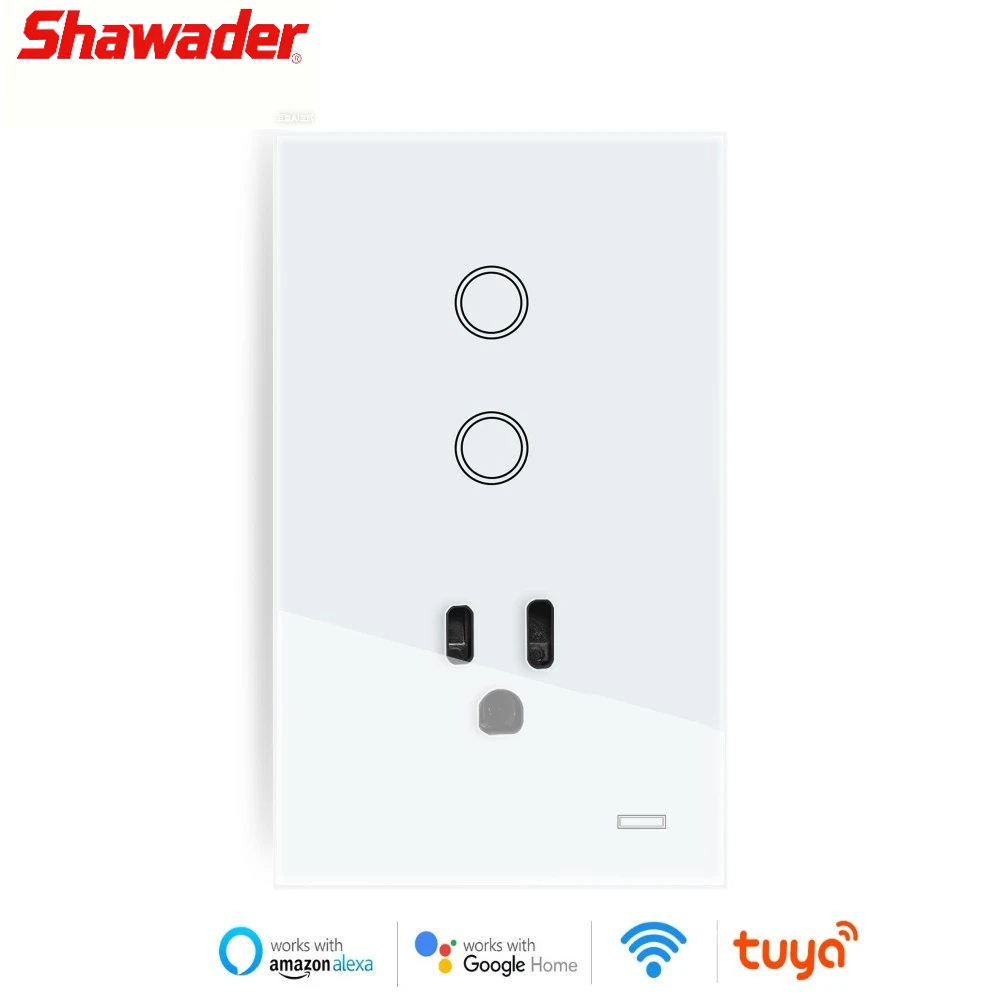 

Shawader 4*2 Wi-Fi Smart 1/2 Gang Розетка-переключатель Американская Мексика Розетка Дистанционно Управляемая Tuya Alex Life Google Home