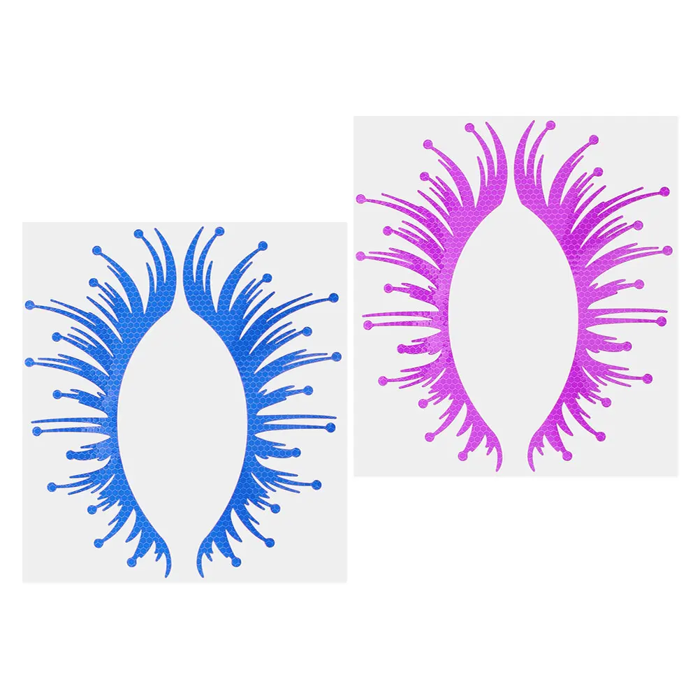 

2 Pairs Eyelash Car Light Decoration Stickers Pvc Automotive Headlight Eyebrows