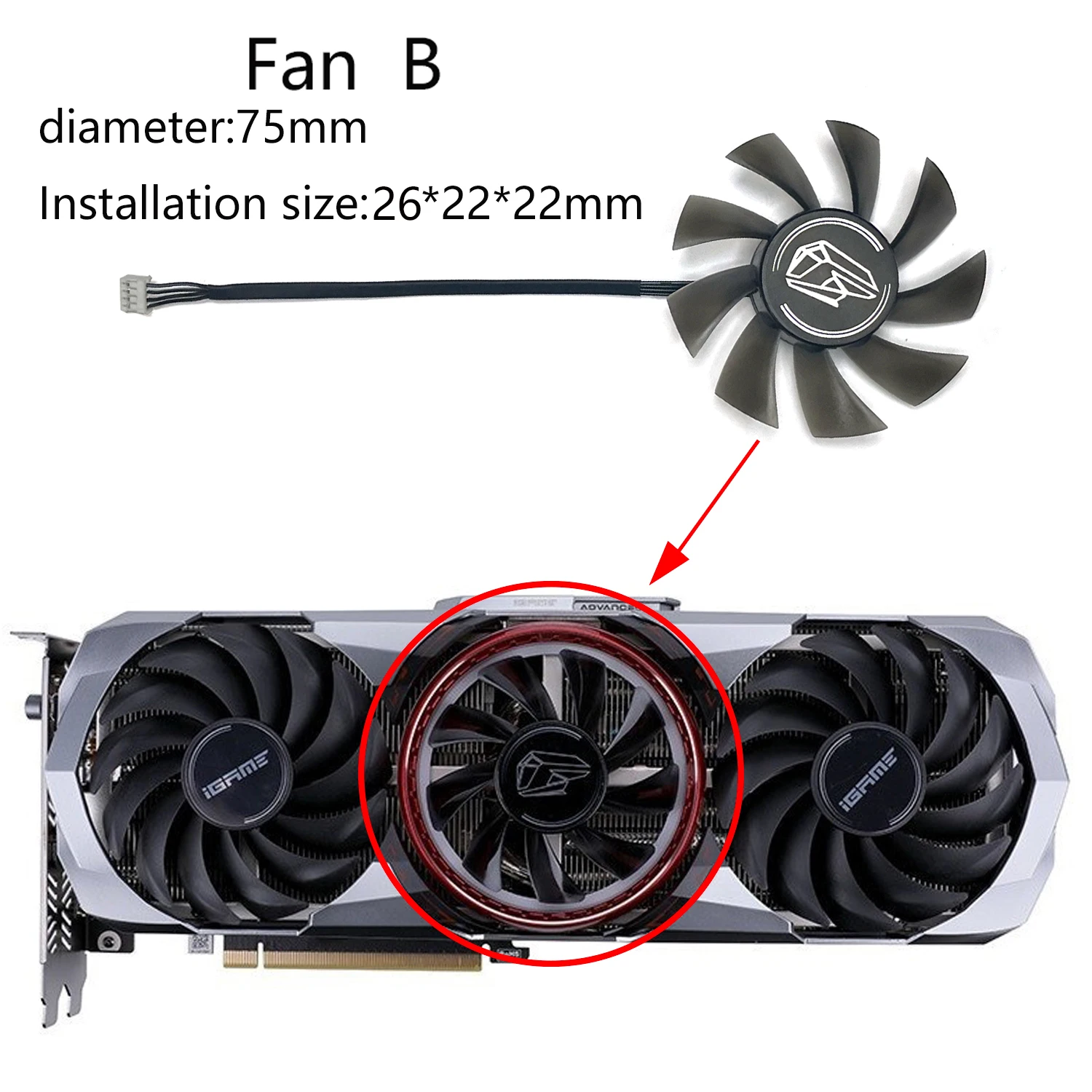 다채로운 iGame GeForce RTX 3060 iGame RTX 3060 3070 3080 Ti 3090 용 고급 OC 냉각 팬 교체 PVA080E12R 그래픽 팬