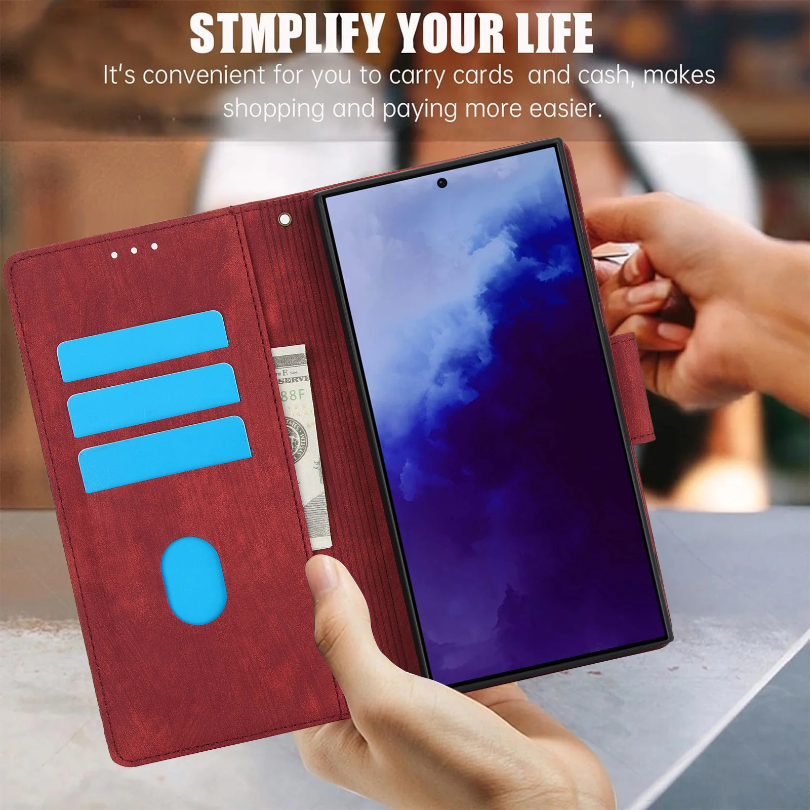 

For Samsung s25 ultra Shell case Tulip style frosted embossed-card and diagonal pattern protective case