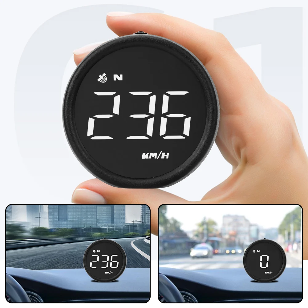 Car Head Up Display Smart Gadgets GPS Auto Electronics Accessories HUD Digital Gauges Overspeed Alarm Speedometer MPH