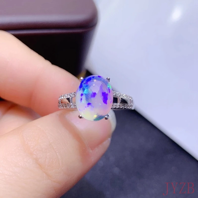 

Jewelry dyed colored Opal Ring 8mmx10mm Natural Opal silver Ring 925 silver colored Opal Jewelry ladies gift