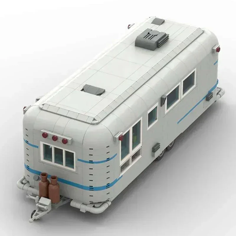 Moc Bouwstenen Automodel Klassieke Amerikaanse Camping Trailer Technologie Modulaire Blokken Geschenken Kerst Speelgoed DIY Sets Montage