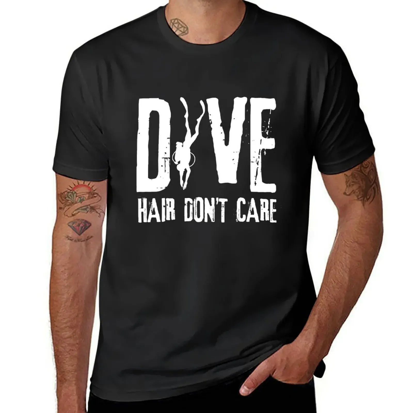 

Dive Hair Don't Care T-Shirt rapper graphic tees croswit shirt man Short sleeve tee men clothings