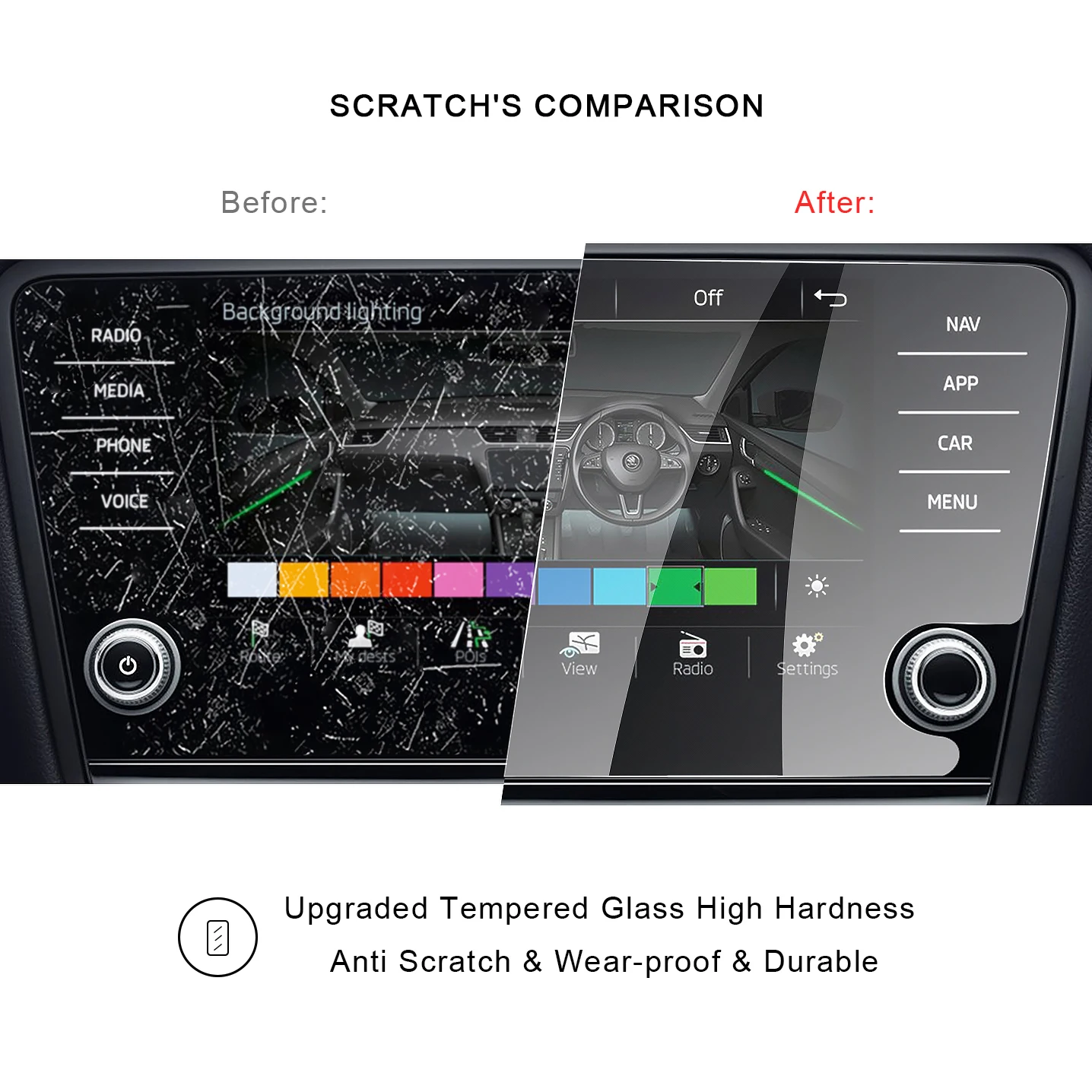 Car Navigation Touch Center Screen Protector Auto Interior Accessories Tempered Glass Film For Octavia 8 Inch 2018 2019