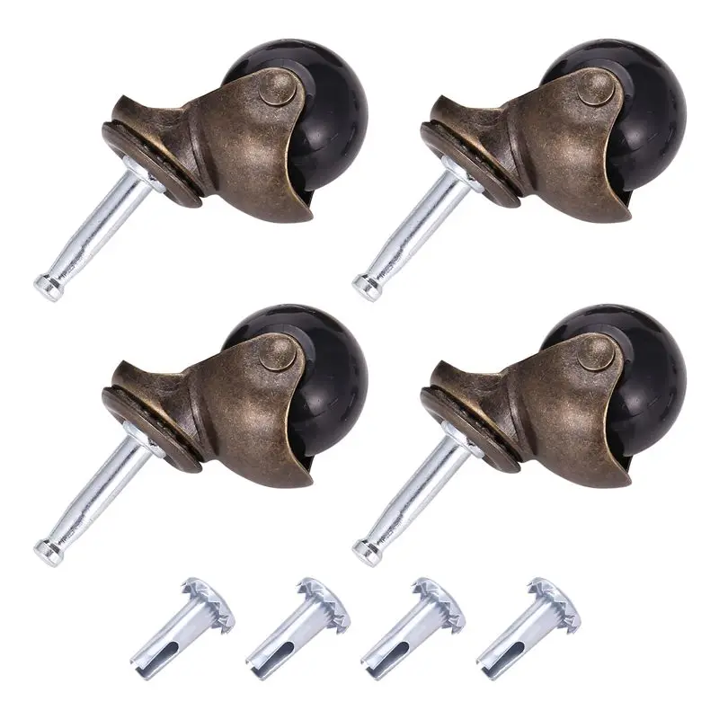 AWAH 1.5Inch Ball Casters Wheels For Furniture Casters Set Of 4 With 8 X 38Mm Mounting Stem Sleeve Socket Insert Replacement
