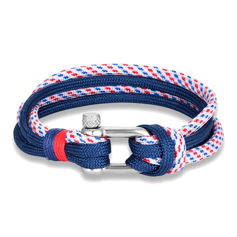 MKENDN High Quality Shackle Bracelets Men Women Charm Nautical Survival Paracord Bracelet Campaing Sport Hooks Outdoor Style