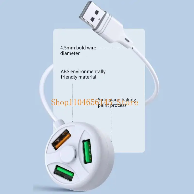 Concentrador carga USB compacto 5asd USB 2,0, expansor puertos, base carga USB adecuada para cargadores coche