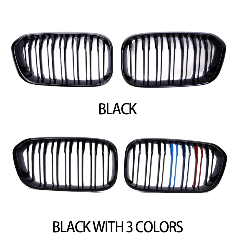 New Look Car Grille Grill Front Kidney Glossy 2 Line Double Slat For BMW 1 series F20 F21 LCI 2015-2018 Accessories