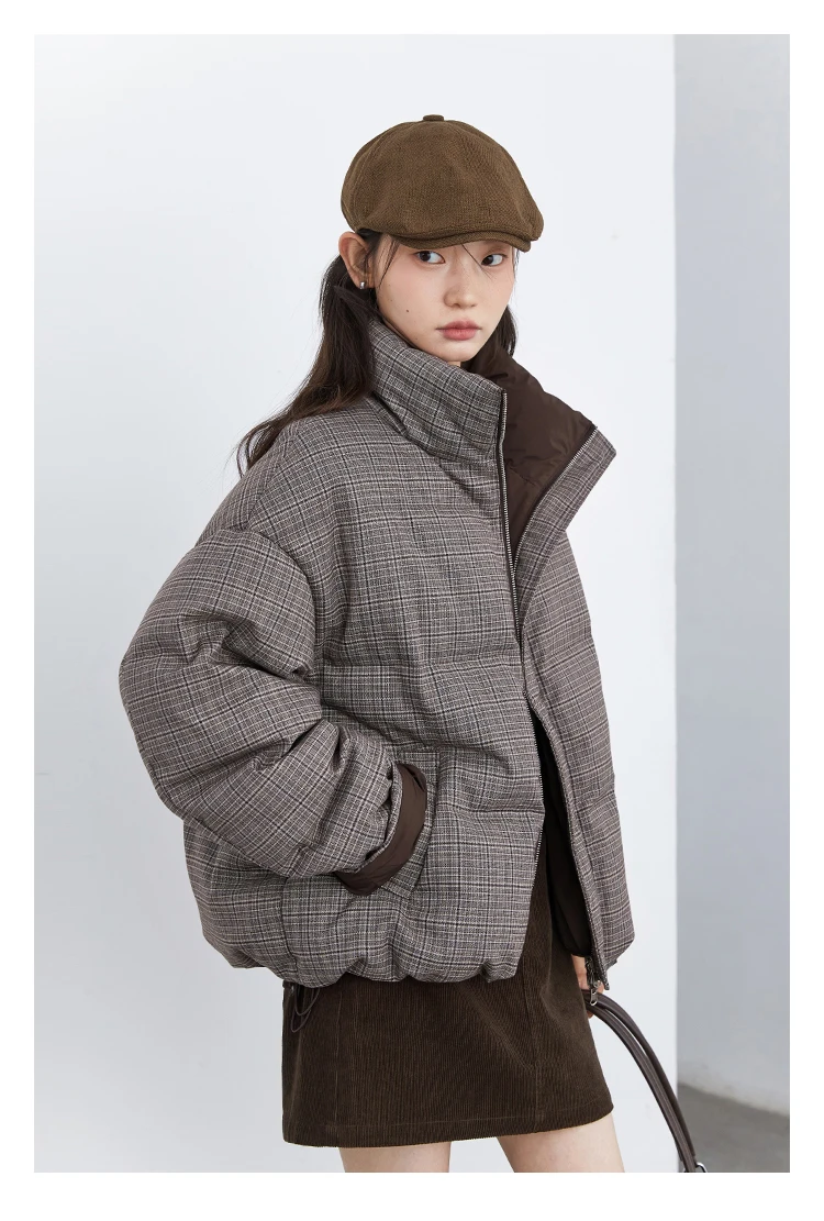 CHIC VEN Women Down Coats Retro Double-sided Stand Up Collar Down Jacket 90 White Duck Down Female Overcoat Autumn Winter 2025