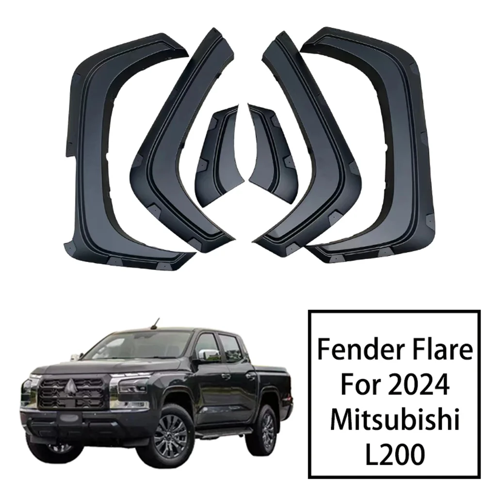 DUKE4WD Wheel Arches Decorative Nails Fender Flares for Mitsubishi L200 Triton 2024 Matte Black Mudguard Car Accessories