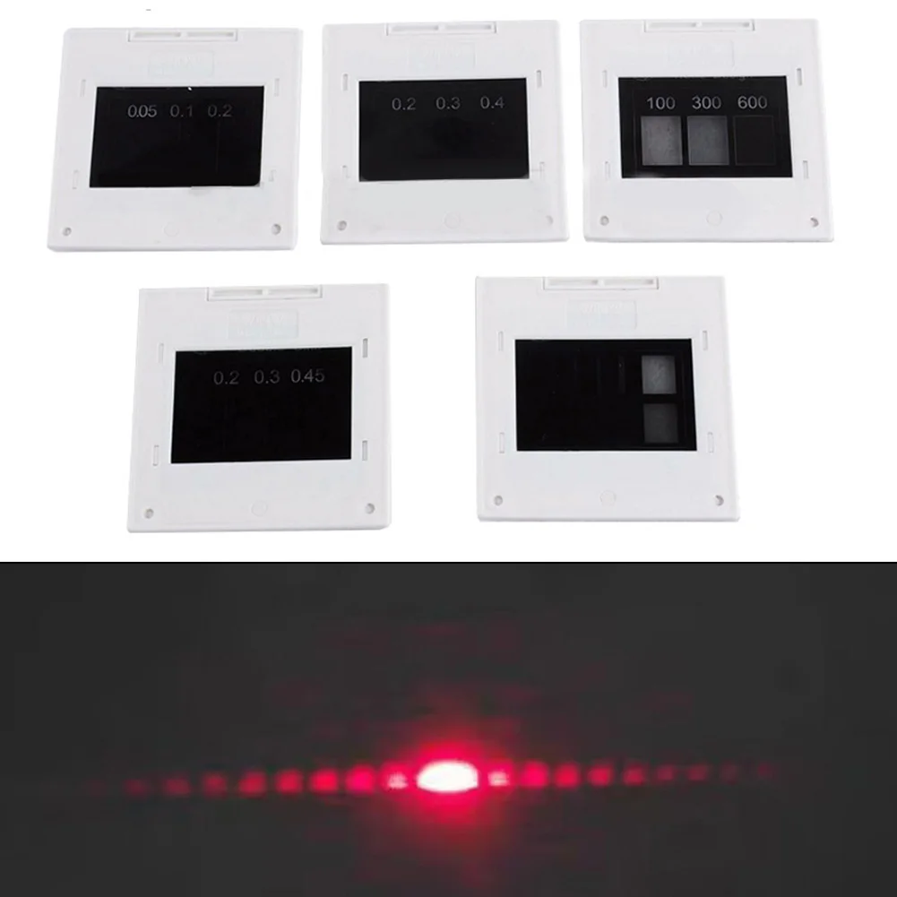 5Pcs 50x50mm Double Triple Slit Circular Aperture Interference Diffraction Grating Group Grating Optics Laboratory Tool In Stock