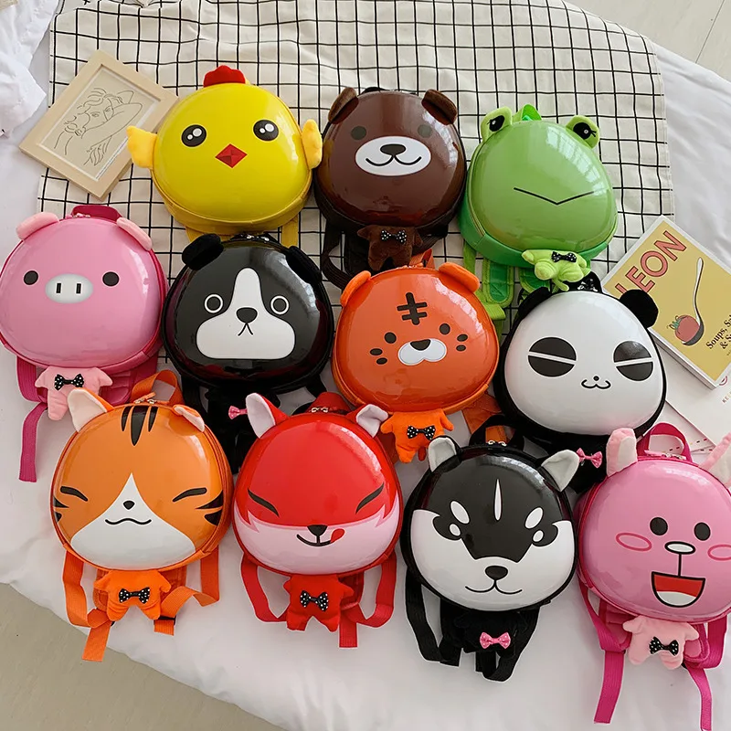 3D Cartoon Cute Children's School Bag Animal Fox Cub Frog PVC Kindergarten Boy Girl Baby Backpack School Bags Kids Rucksack