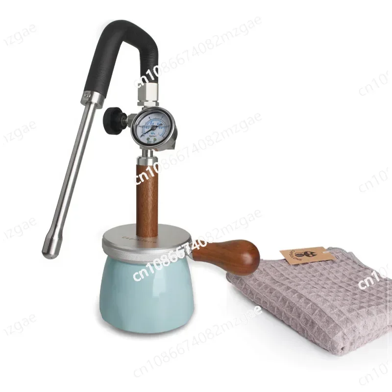 

Big Pot 450ml Pneumatic 4bar Milk Frother Pneumatic Coffee Machine Steam Milk Frother Camping Flower Pulling Artifact