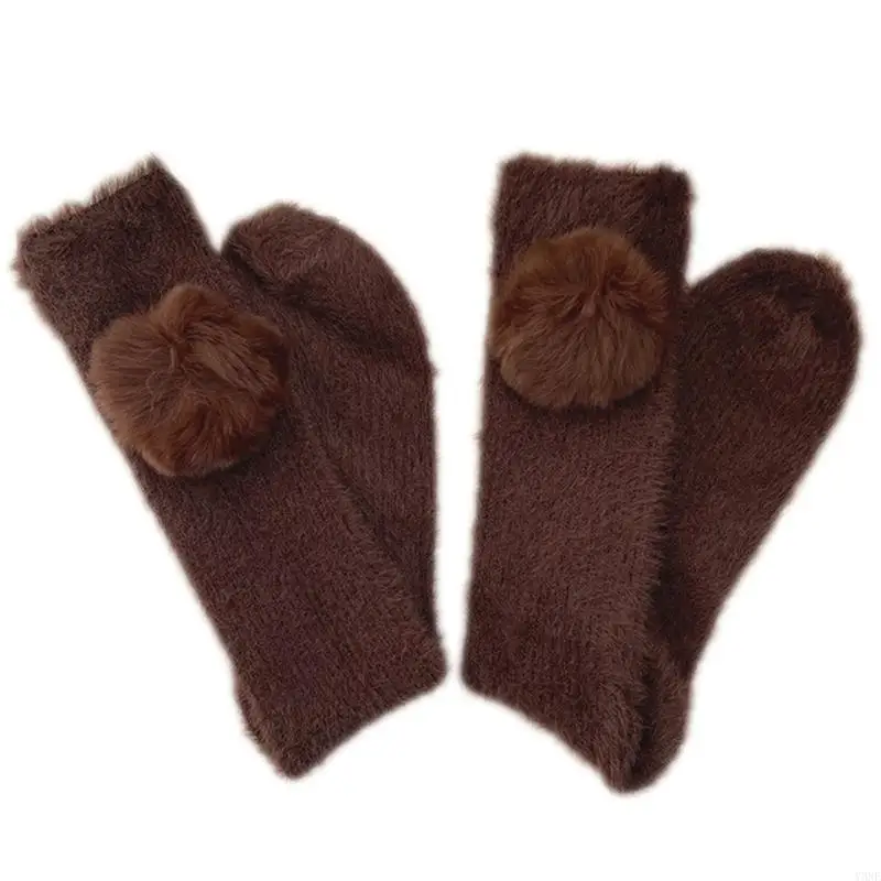 Y3ne Women Winter Warm Furry Calfs Calzini Big Plush Bash Reste Fuzzy Stockings