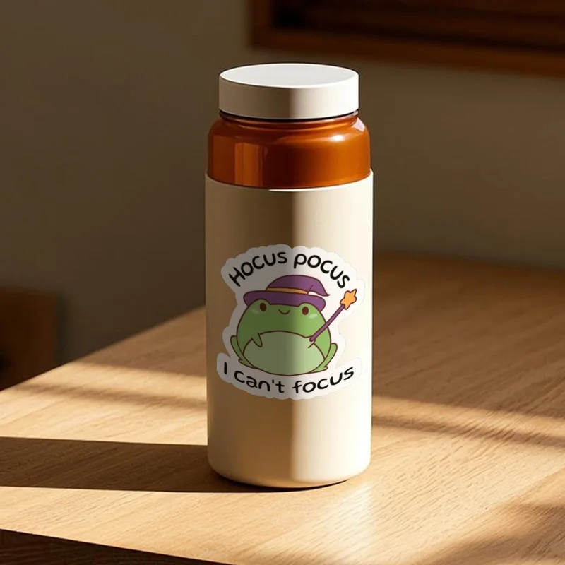 قطعة واحدة من ملصق الفينيل "Hocus Pocus I Can't Focus" - ملصق نكتة ADHD مضحك، لمسة نهائية غير لامعة، ديكور لطيف للكمبيوتر المحمول/الجهاز، سهل الاستخدام #4