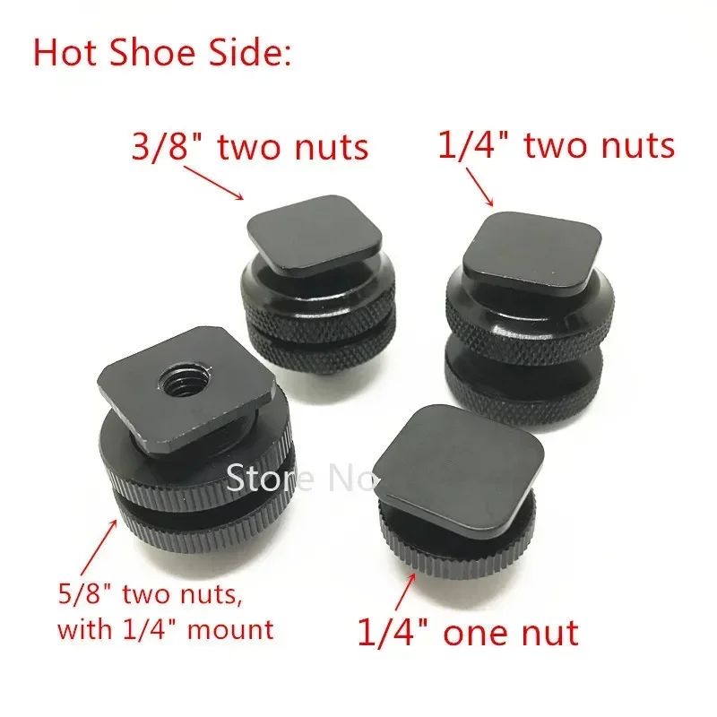 Jadkinsta مزدوجة المكسرات 1/4 3/8 5/8 ترايبود المسمار إلى فلاش الحذاء الساخن محول تركيب محول الحذاء الساخن ل DSLR SLR ملحق