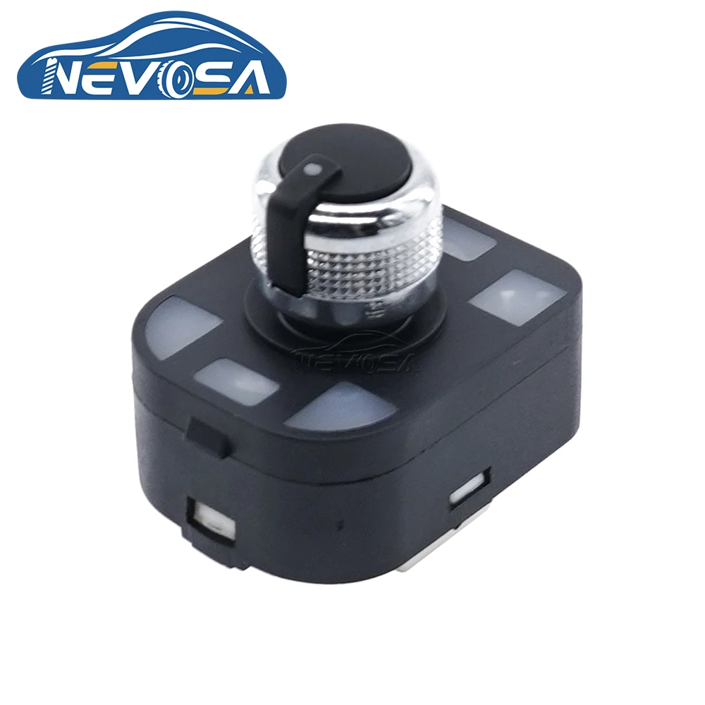 NEVOSA 4F0959565A For Audi Chrome Q7 R8 A6 S6 TT S4 A4 Rear View Knob Mirror Switch Button 4FD959565A 4H0959565 Car Accessories
