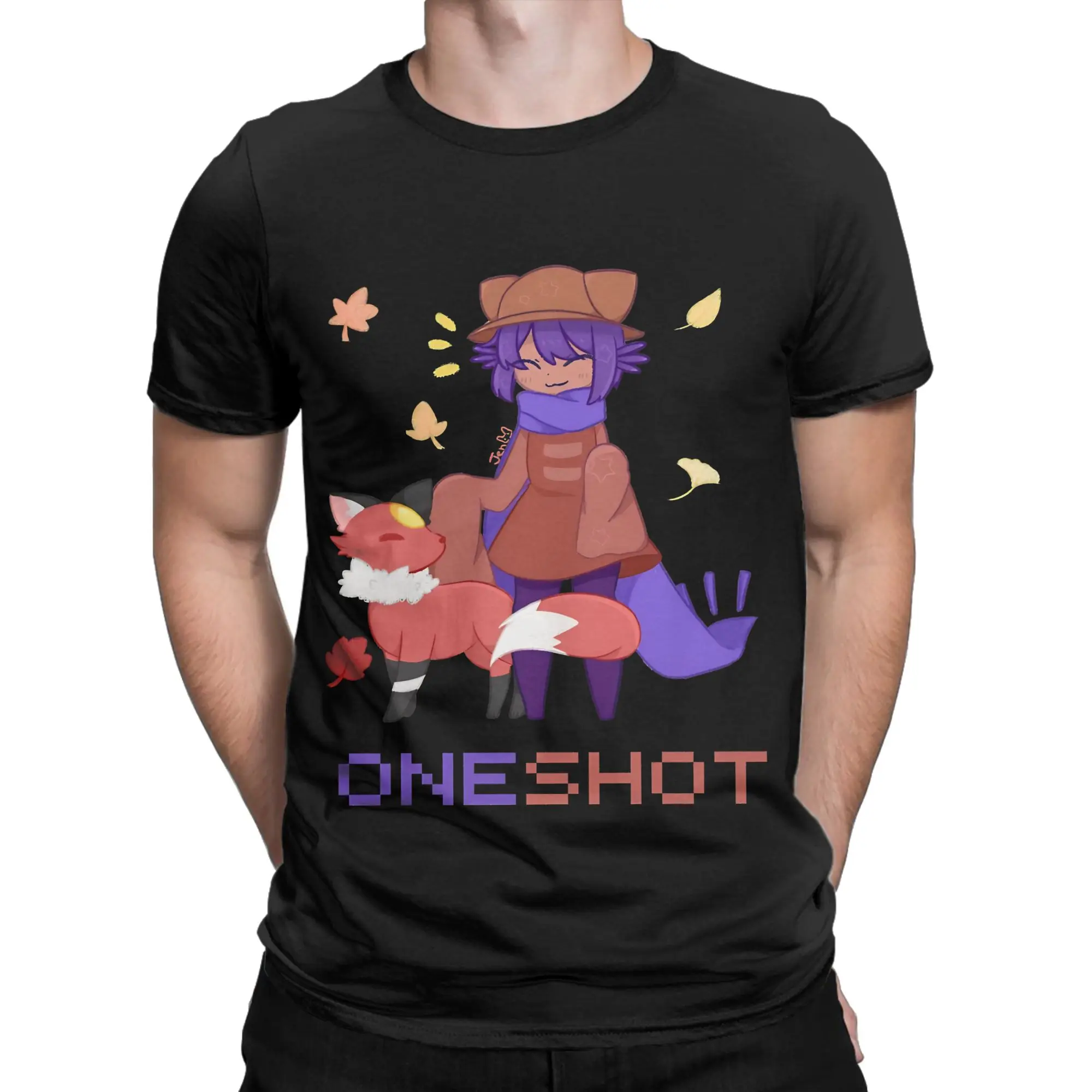 OneShot Classic Shirt poster Novelty Graphic 100% Cotton T-Shirt OneShot Tops Tees For Men