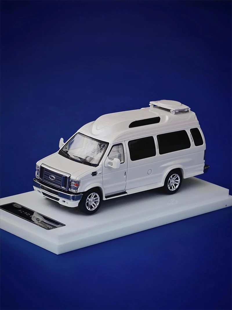 

MK Miniatures 1:64 E350 Motorhome Metallic White with Decals Diecast Model Car