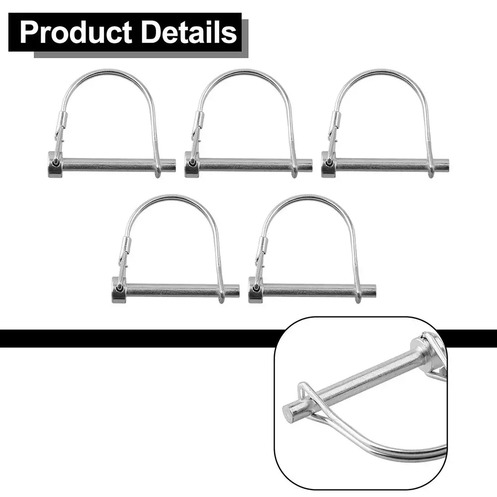 2Pcs Galvanized Locking Pins With Spring Lock Carbon Steel Tubular Folding Pin Garden Tools Parts Anti-lost D-type