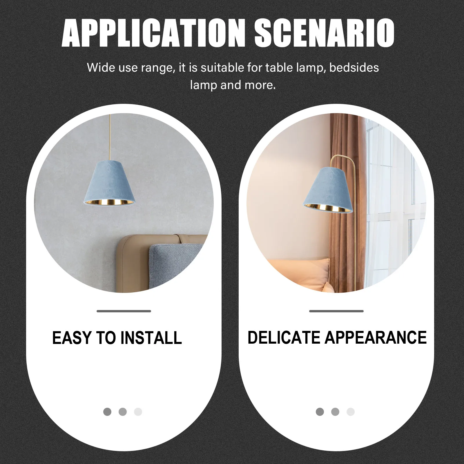 

Elegant Simple Cloth Art Lampshade Replacement for Table Lamp Desk Lamp Light Cover Eye Comforting Soft Light Sturdy Iron Frame