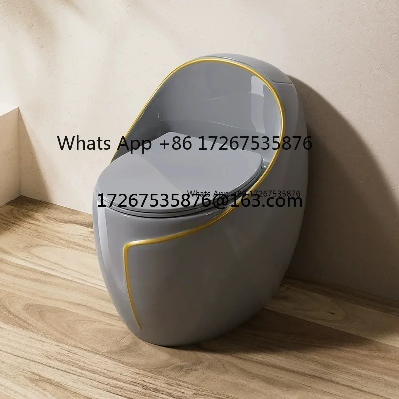 

Color egg-shaped household toilet toilet Small apartment bathroom Siphon large diameter bathroom