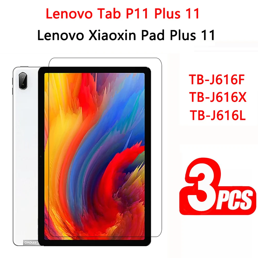 

(3 Packs) Tempered Glass For Lenovo Xiaoxin Pad Plus Tab P11 Plus 2021 11 TB-J616F TB-J616X Tablet Screen Protector Film