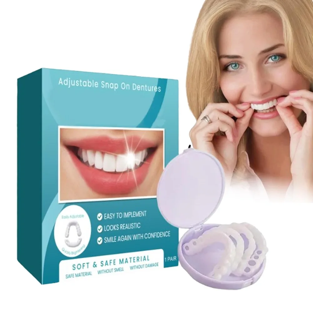 1 set Cover Adjustable Dentures Teeth Top Veneer Instant Temporary Teeth Denture Smile Teeth Whitening